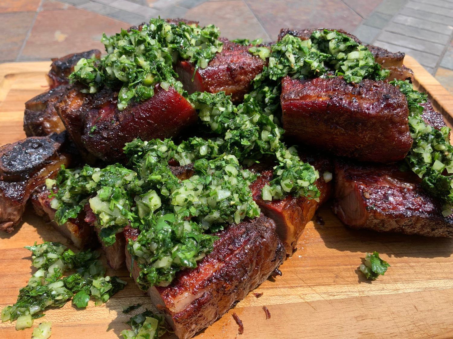 Smoked Beef Short Ribs with Chimmichurri
