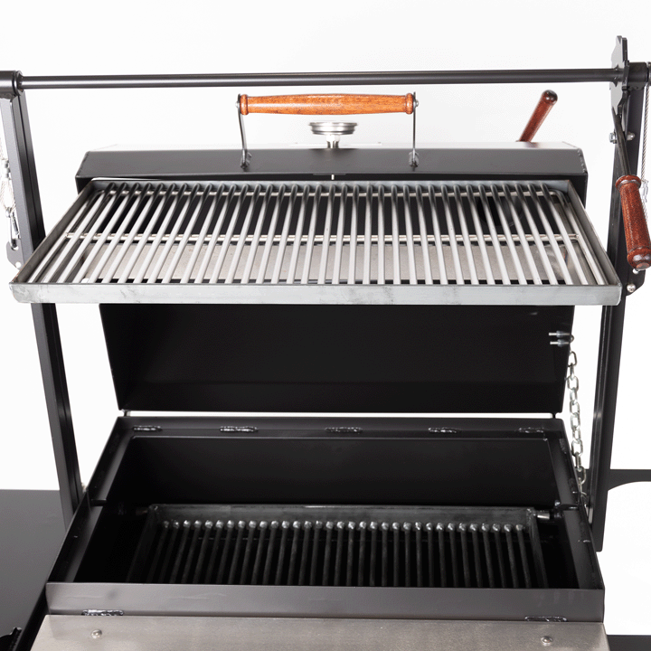 1000 Series Original Braten Grill with Lid open and grill grate raised