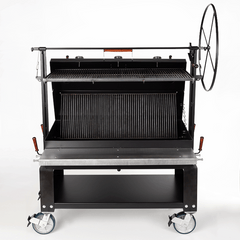 2000 Series Stahlkammer Grill front view with lid open and cooking grate raised