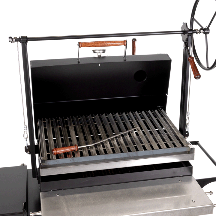 1000 Series Original Braten Grill with Argentine insert with lid open