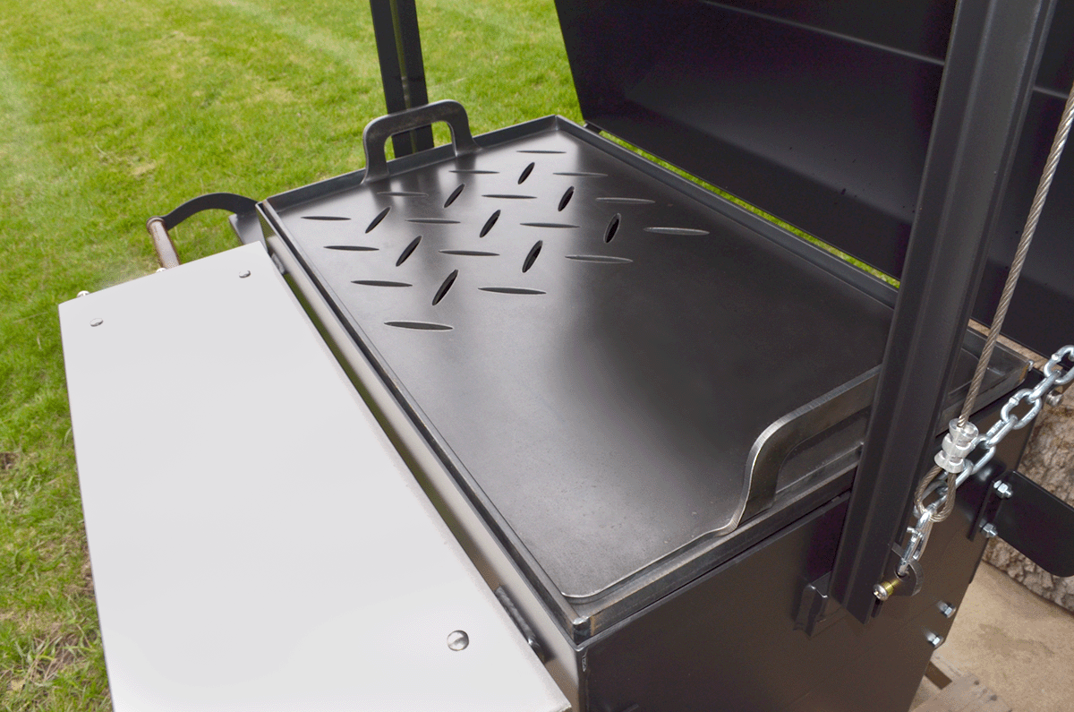 Half Perforated Griddle Plate - Engelbrecht- Craftsmen Built Wood Fired Grills