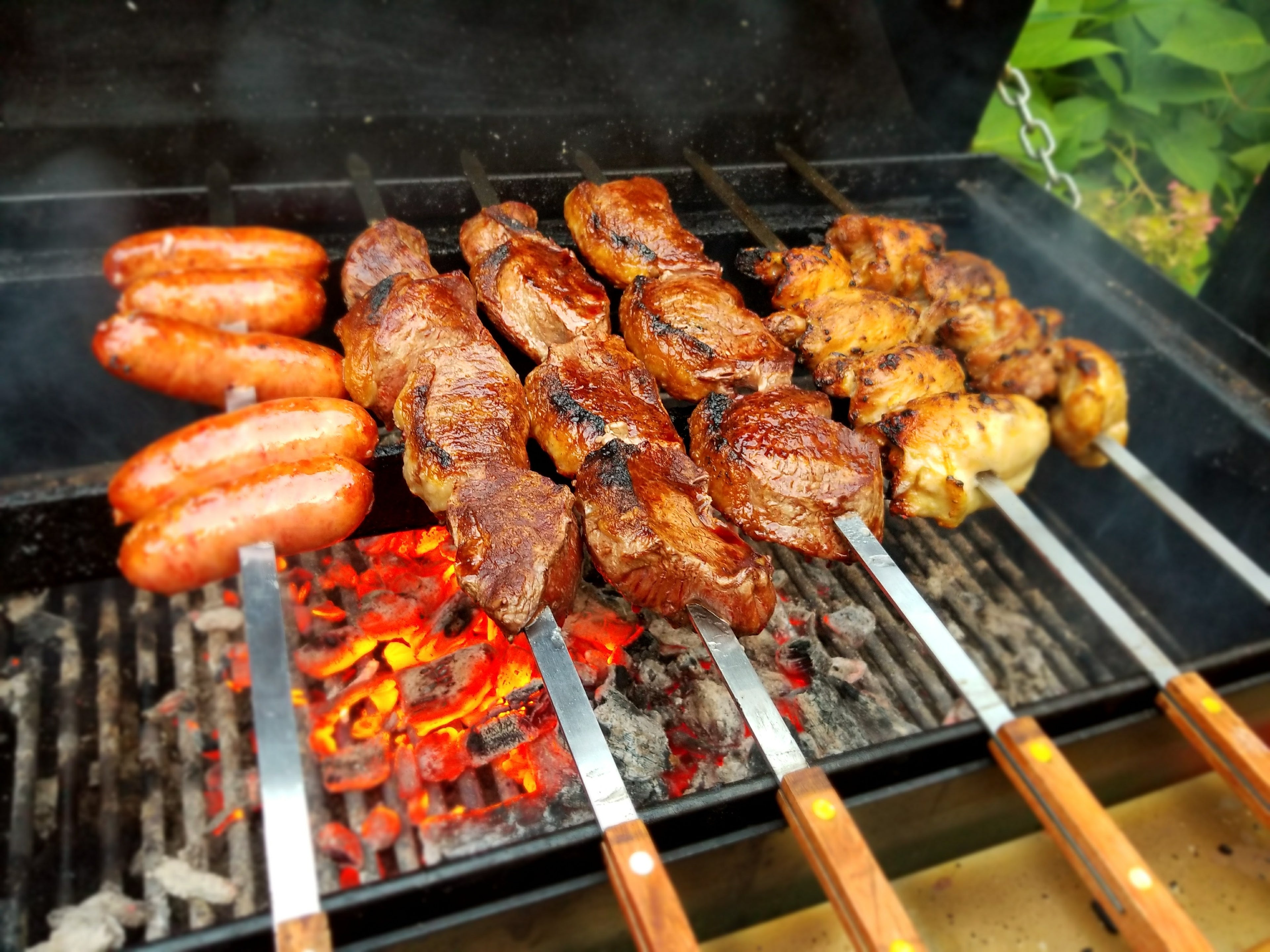 Customer photo of skewered food cooking on 1000 Series Original Braten Grill