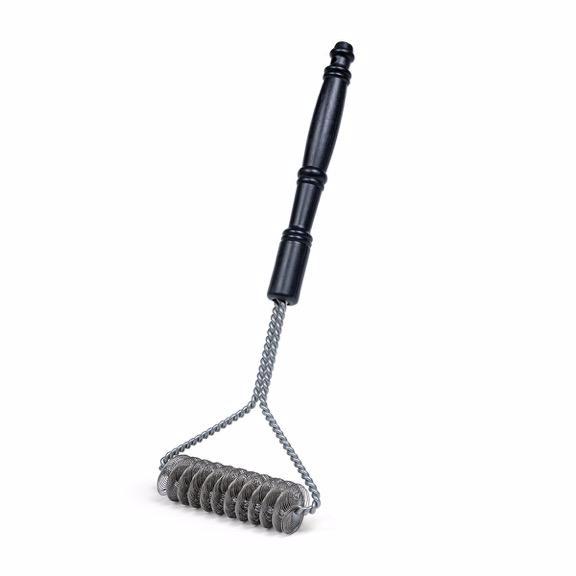 Double helix grill brush on white background
